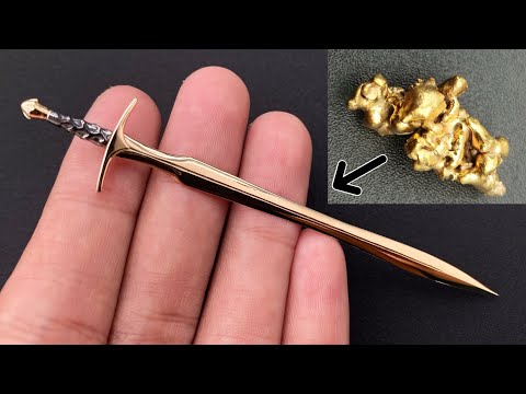 Altın parçacığını minik bir kılıca çevirdim - küçük kılıç yapımı.